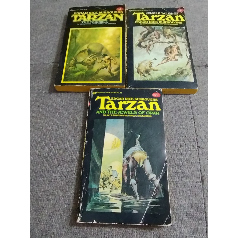 3 Vintage Tarzan ~Edgar Rice Burroughs Novels 5, 6 & 8 (bb10)